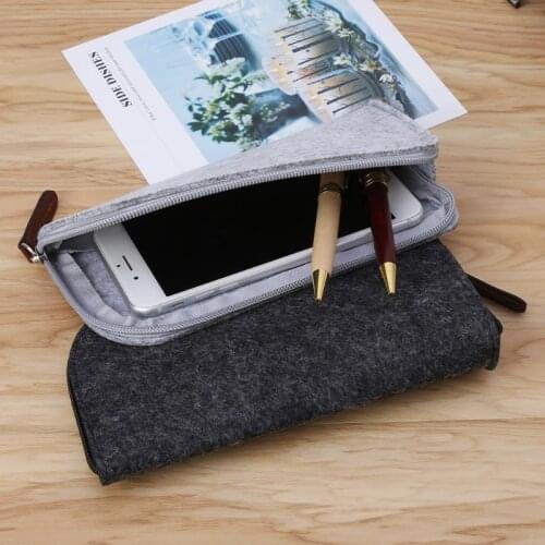 Square Felt Makeup Cosmetic Bag Brush Pen Pencil Case Pouch Box Office Supplies