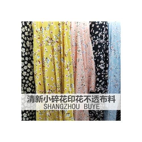 Summer printed chiffon bead fabric summer dress floral gauze skirt slightly transparent shirt fabric drape good20200630308