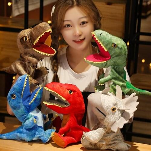 Cute creative dinosaur plush animal hand puppet toy kawaii comforting doll home decoration holiday gift