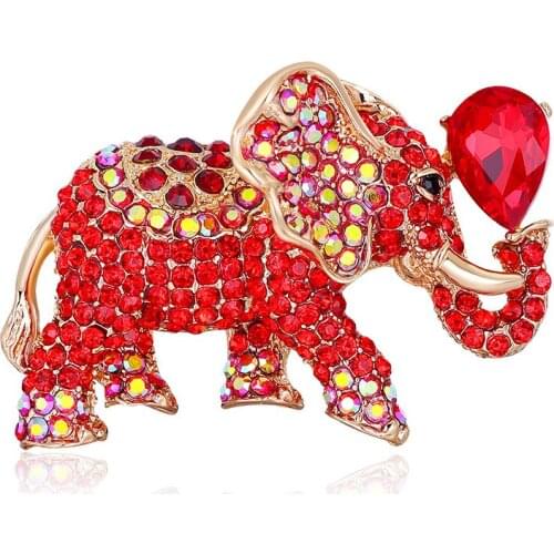New Arrival Rhinestones Pave Elephant Brooch Pins For Women Vintage Animal Pin Brooch Avaibale Design High Quality
