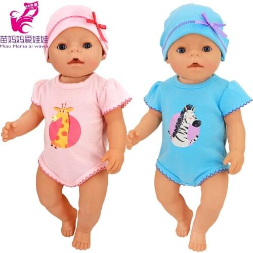 43cm baby doll clothes rompers + socks 2 in 1 set for 40cm Doll clothes Nenuco y su Hermanita 18" doll clothes