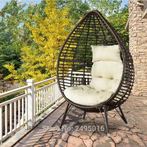 Single swings Outdoor rattan Swing Chair - Basket with Cushion-leisure chair stand type
