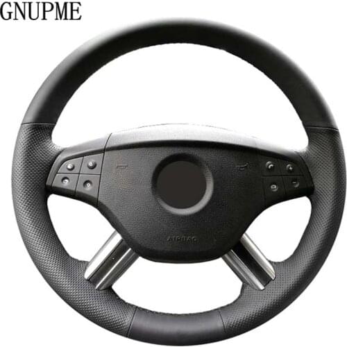 GNUPME Artificial Leather Black Steering Wheel Cover for Mercedes Benz M-Class GL-Class GL450 2006-2009 ML350 ML500 2005 2006