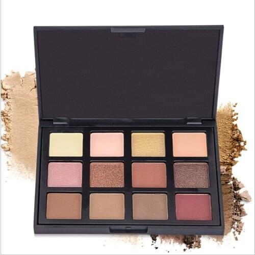 12 Color Shimmer Nature Glow Eyeshadow Palette Portable Makeup Cosmetics Nude Eye Shadow powder Naked Waterproof Makeup Set