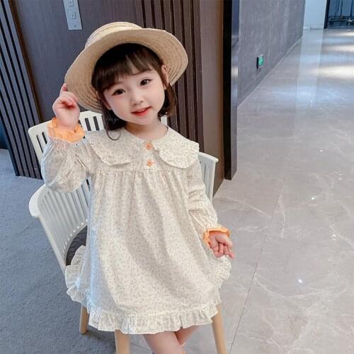 Dress For Girls Floral Pattern Dress For Girl Casual Style Dress Kids Spring Autumn Girls Clothes