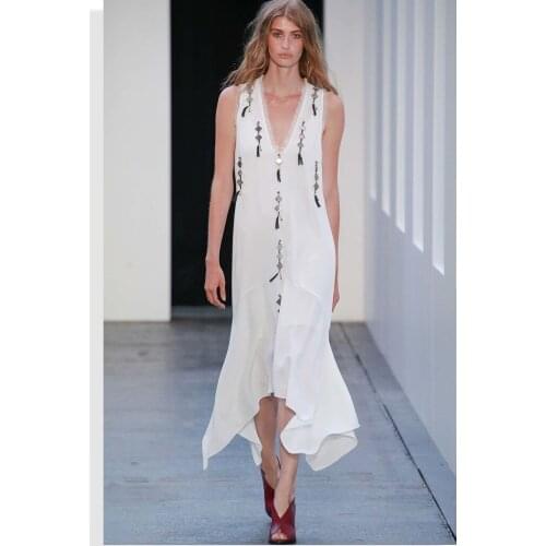 Boutique Handmade Metallic Dangle Beads/Fringe Embellished Tweed Tailored Jacket Chunky Ivory Tassel Cotton Textured Suit Blazer