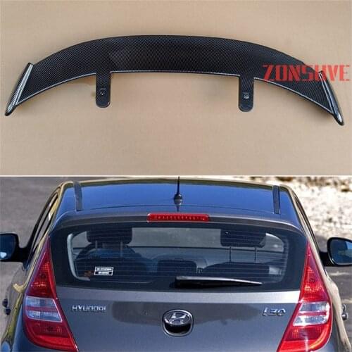 Use For 2009-2012 Hyundai I30 ABS Plastic Carbon Fiber Look Hatchback SUV Roof Rear Wing Body Kit Accessories