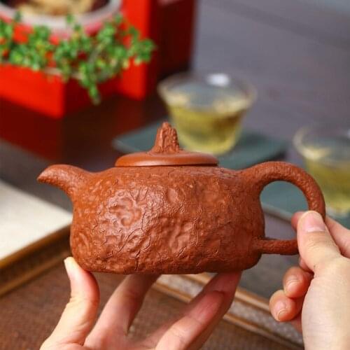 ★Yixing purple clay teapot factory direct sales] raw Dahongpao handmade flower pumpkin pot for spring
