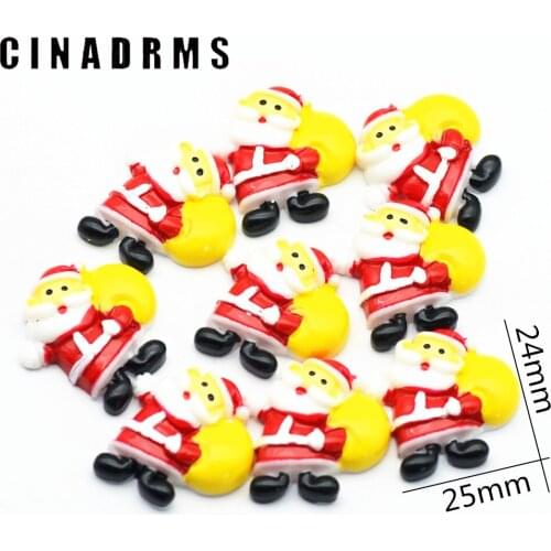 Christmas Selling|24mmX25mm Resin Father Christmas with Present Bag|FaltBack D.I.Y Christmas Cabochons