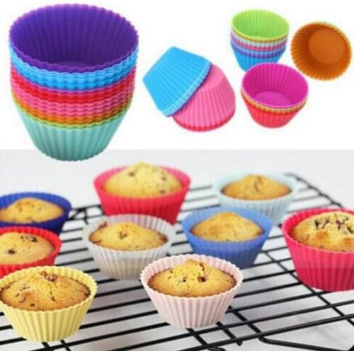 Silicone Muffin Cake Cupcake Cup Cake Mould Case Bakeware Maker Mold Tray Baking Jumbo LX7779
