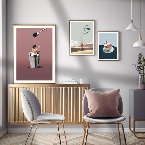 Nordic Abstract Figure Art Picture Cartoon Cake Canvas Painting Wall Art Posters and Prints For Living Room Unique Home Decor
