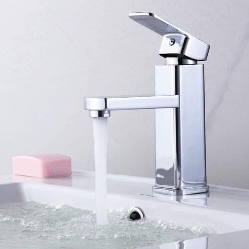 1pc Faucet Modern Bathroom Basin Sink Tap Mono Mixer Taps Waterfall Faucet Chrome Brass Hot Cold Mixer Tap Single Hole