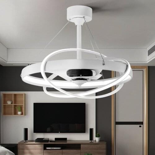 LED Negative Ion Invisible Ceiling Fan Light Personality Creative Living Room Dining Room with Fan with Light