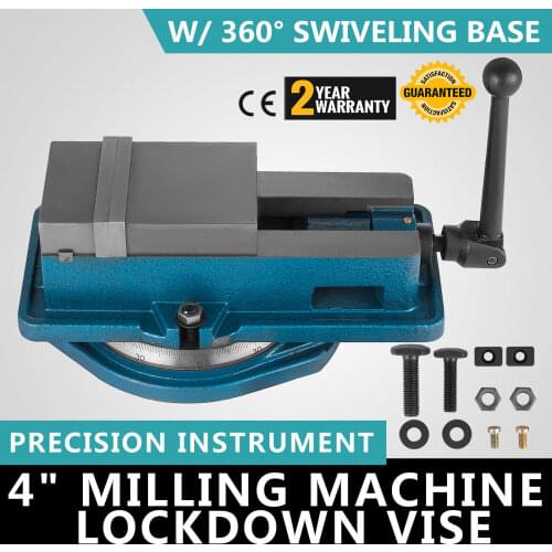 Milling Vise 4 Inch,Bench Clamp Vise High Precision Clamping,Mill Vise Ductile Iron Material with 360 Degree Swiveling Base