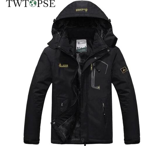 TWTOPSE Men Snowboarding Skiing Jacket Winter Waterproof Sport Warm Cycling Fishing Windproof Hiking Camping Fleece Outdoor Coat
