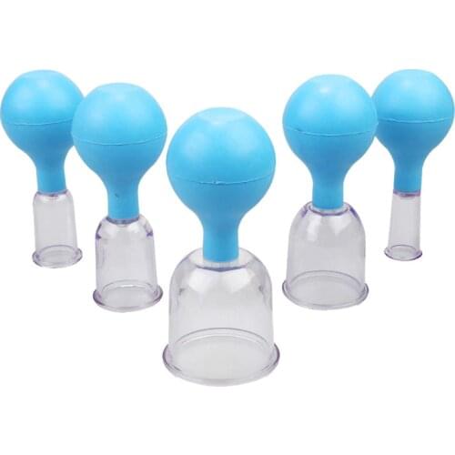 Anti Cellulite Vacuum Massager Blue Rubber Vacuum Cans For Massage PC Suction Cup Therapy Suction Cup Kit Family Chinese Cupping