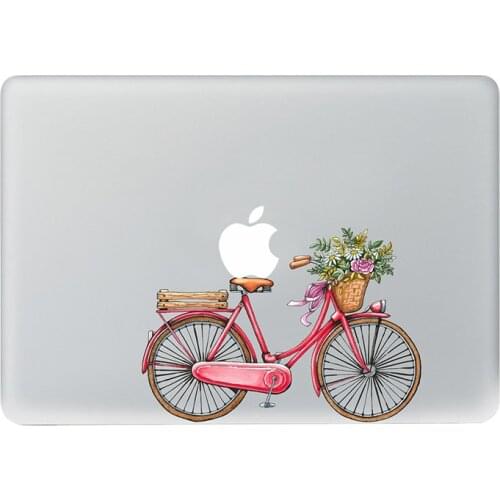 Pastoral style bike Vinyl Decal Notebook sticker on Laptop Sticker For DIY Macbook Pro Air 11 13 15 inch Laptop Skin