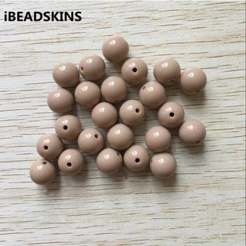 Choose size) 10mm/12mm/14mm/16mm Sand color Chunky Acrylic Solid Beads for Necklace making