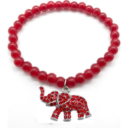 University society jewelry red enamel metal Greek letter DST sorority pendant bead bracelet