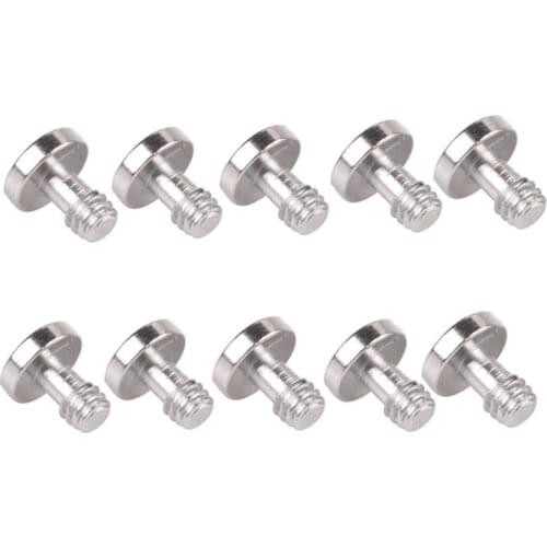 10pcs 1/4 Camera Screw for Quick Release Plate 1/4 inch Folding D-Ring Adapter Tripod Monopod Quick Release Plate Camera