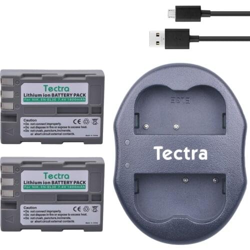 2Pcs EN-EL3e ENEL3e Battery+USB Dual Charger for Nikon D50 D70 D70s D80 D90 D100 D200 D300 D300S D700 MB-D10