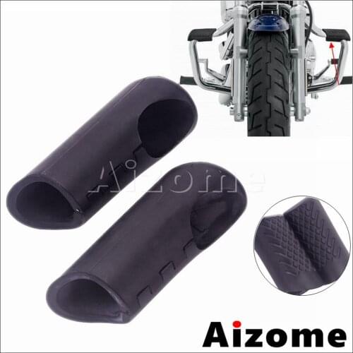 2Pcs Motorcycle 1-1/4" Engine Guard Crash Bar Rubber Protector Cover For Harley Honda Yamaha Suzuki Kawasaki BMW Aprilia Ducati
