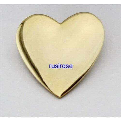 Golden heart shape 3D stereo badge custom, batch production heart shape brooch