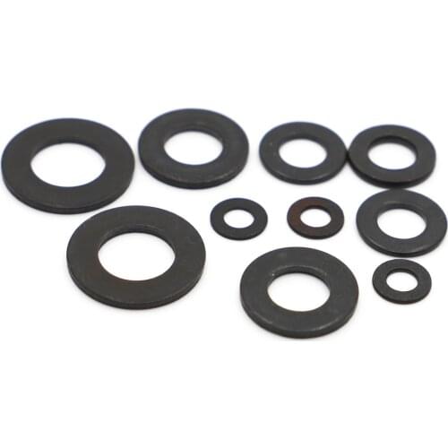 5-50pcs M2 M2.5 M3 M4 M5 M6 M8 M10 M12 M14 M16 M20 M22 M24 GB97 Black Grade 8.8 Carbon Steel Flat Washer Plain Gasket Pad DIN125