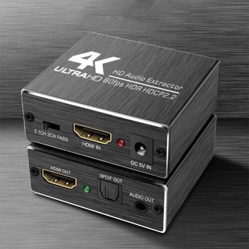 4K 60Hz HDMI-compatible AudioSplitter device 5.1 ARC HDMI 2.0 Audio Extractor HDCP 2.2 HDR10 Audio Converter 4K Optical TOSLINK