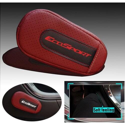 Car Styling Seat Supports For Ford Ecosport Soft Leather Leg Cushion Knee Pad Armrest pad Seat Supports Car Seat Accessories