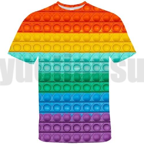 3D Funny Family Games POP It T Shirt Teens Oversize Tshirt Kids Short Sleeve Pop Fidget Tee Tops Summer Streetwear T-shirt Men