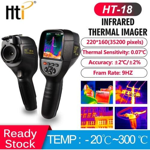 Hti Thermal Imaging Camera HT-18 Digital Infrared thermal Imager High Resolution Construction Electrical Car Floor heating Test