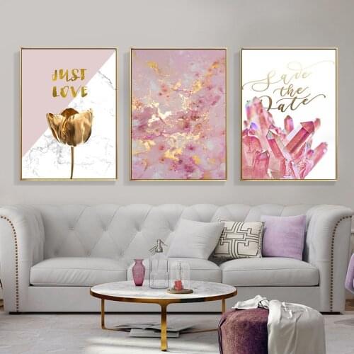 Pink Flamingo Canvas Painting Lotus Canvas Art Painting Sweet Love Flamingo Animal Art Painting Girls Room Home Decor Gift