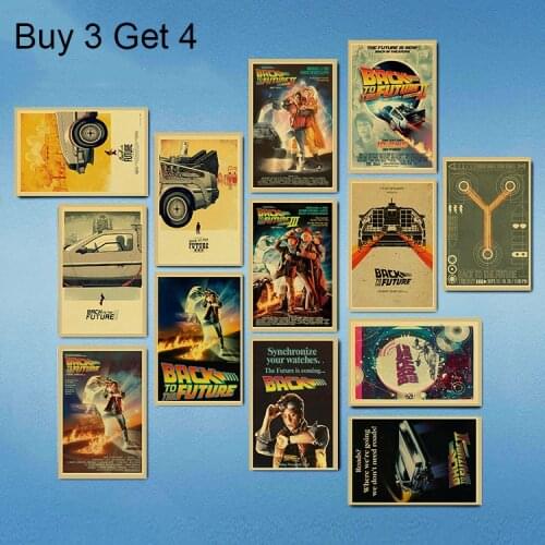 Classic Movie Back To The Future Vintage Posters for Home/Bar/Living Decor Kraft Paper High Quality Poster Wall Sticker