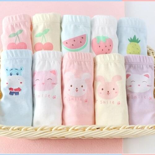 A Box Of 4 Pieces Of New Childrens Underwear Cartoon Design Childrens Cotton Baby Girl Shorts 3-8 Years Old