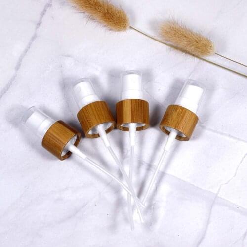 30pcs 50pcs 100pcs 18/415 natural wood bamboo cap cosmetics spray pump glass plastic bottle lid accessories