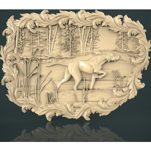 Dog relief STL file format 3d model for cnc router carving and engraving artcam aspire bas relief