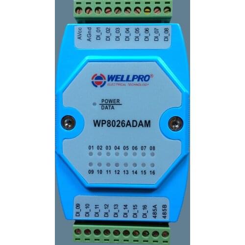 Digital input module switch module isolation type 16 DI RS485 MODBUS communication