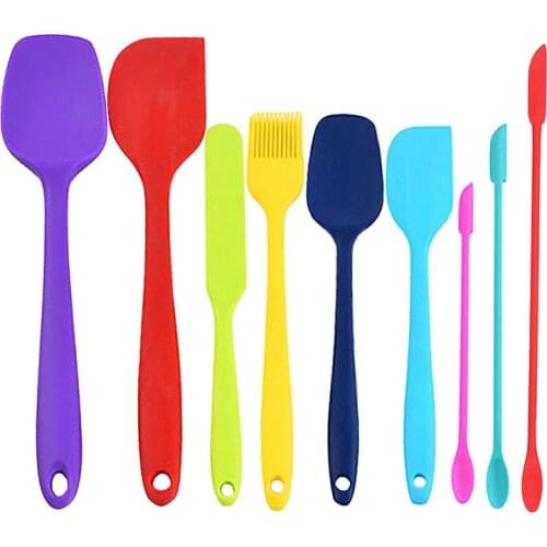 9 PACK Silicone Spatula Set, Heat Resistant Rubber Spatula Kitchen Utensils for Baking, Cooking, Non Stick Dishwasher