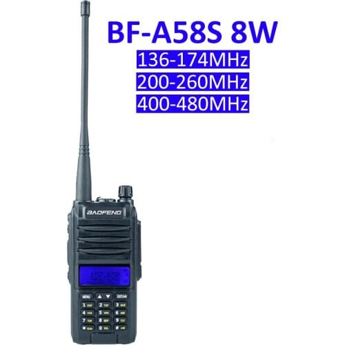 New Baofeng Walkie Talkie BF-A58S 5W Tri Band 136-174MHz 200-260MHz 400-480MHz Handheld Radio Station 2200mAh Amateur Radio