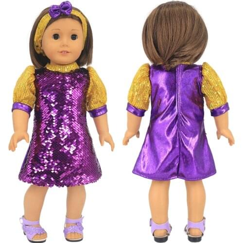 18 Inch Doll Clothes Dress and Accessories Set for American 18 Inch Girl Doll, 43cm Baby Newborn Zapf and Nenuco Dolls Clothing