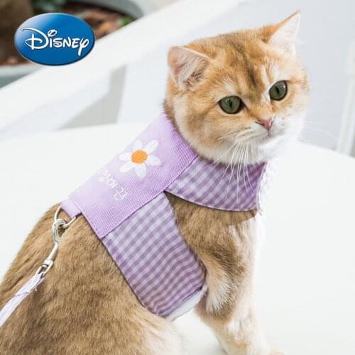 Disney Pet Cat Traction Rope Anti-stroke To Go Out To Walk The Cat Rope Cat Cat Chain Vest-style Chest Strap for Cat Walking