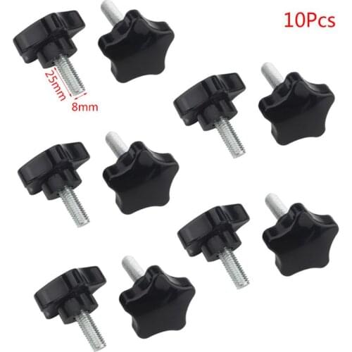 10PCS M6/M8 Hand Screw Five-Star Shaped Head Thread Clamping Screws Bolt Knob for Industry Equipment Use