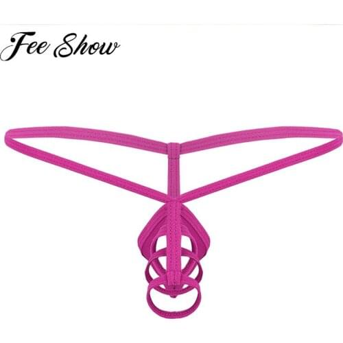 Sexy Panties Crotchless G-string Thong Hollow Thongs Briefs Solid Color Breathable Low-rise T-back Sexy Bikini Gay Men Underwear