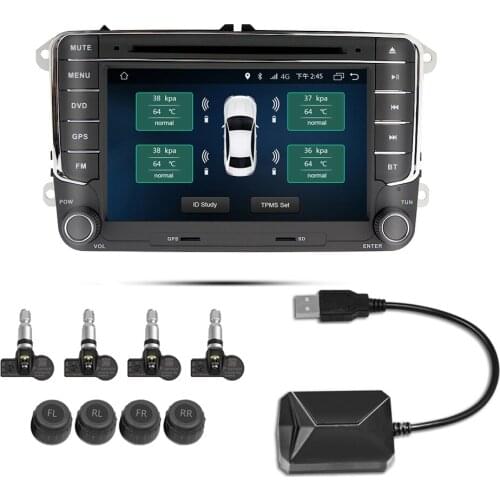 Tire Pressure Monitoring System TPMS for Android Car DVD Navi USB Tyre Sensors Alarm Monitoring System Kit With 4 Sensors 5.0