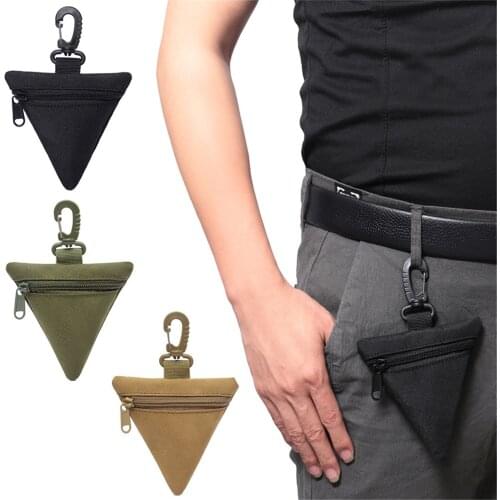 Triangle Belt Bag for Outdoor Mini Key Case Storage bag Military Waist Pouches Handheld Bag Hanging Buckle Running Climbing