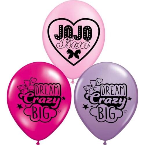 JOJO Siwa Balloons 12inch Dream Princess Latex Ballons Happy Birthday Catoon Party Decor Pink Purple Balloon For Girl Favor Toys