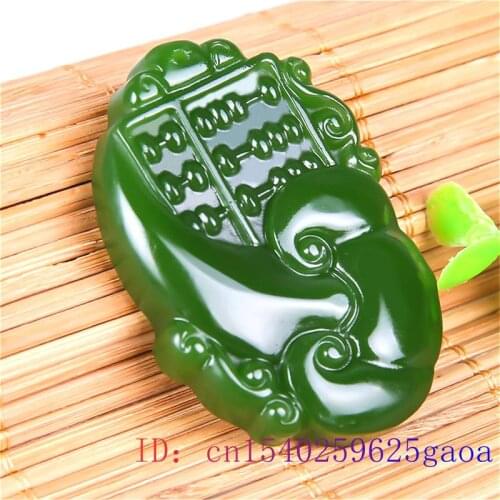 Green Jade Ruyi Pendant Natural Jewelry Fashion Men Jadeite Amulet Chinese Gifts Charm Women Carved Necklace