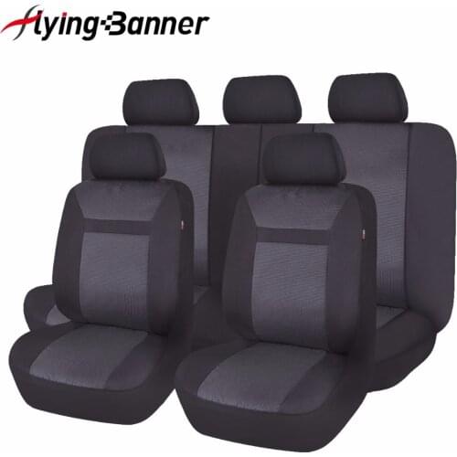 2018 Full Set Car Seat Cover Universal Fashion Jacquard Knitted Auto Seat Covers Car Interior Accessories Black/Grey/Beige Color