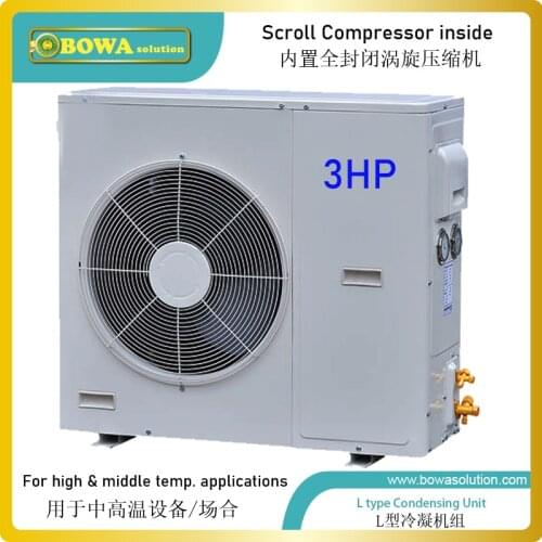 3HP air cooled condensing unit select cabinet case and split type design, easy to install and maintain in differential fields